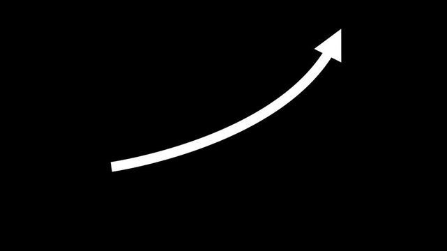 Business growth arrow and graph chart animation. Up arrow animation on black background.with 4k video animation.