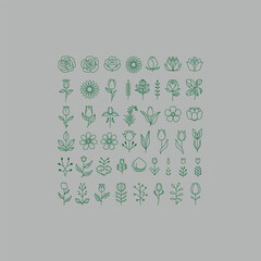 vector illustration of a set of icons for design bundle collection.