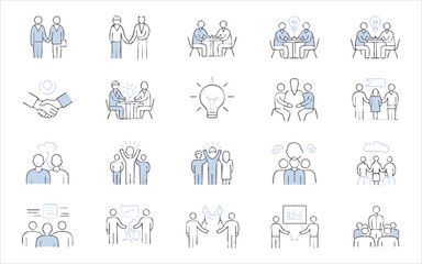 Fototapeta premium Business team collaborating for success icon