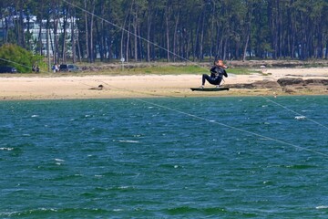 Kitesurfing on the island of Arousa, Galicia, Spain November 14, 2025 © GenadiyGM