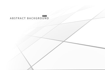 Abstract futuristic background with perspective. White tile floor copy space - geometric infinity design. Light clean concept for your business and ideas. Poster, banner, presentation template