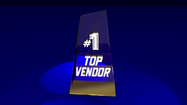 Top Vendor Award Trophy Best Supplier Review Referral Recommendation 3d Animation