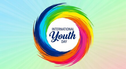 Obraz premium A colorful logo is displayed for International Youth Day
