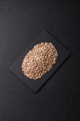Shelled sunflower seed kernels, salted, roasted, or raw, are a healthy ingredient. Sunflower seeds