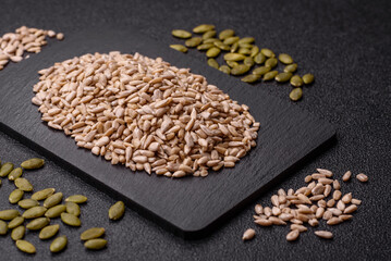 Shelled sunflower seed kernels, salted, roasted, or raw, are a healthy ingredient. Sunflower seeds
