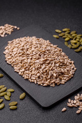 Shelled sunflower seed kernels, salted, roasted, or raw, are a healthy ingredient. Sunflower seeds