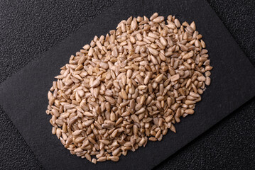 Shelled sunflower seed kernels, salted, roasted, or raw, are a healthy ingredient. Sunflower seeds