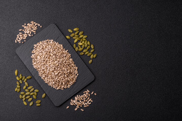 Shelled sunflower seed kernels, salted, roasted, or raw, are a healthy ingredient. Sunflower seeds