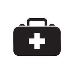 Obraz premium Medical first aid symbol on portable emergency case isolated