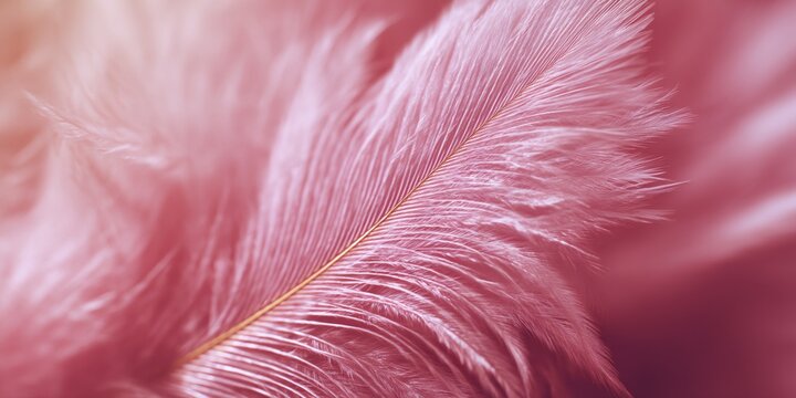 Pink feather with a gold tip