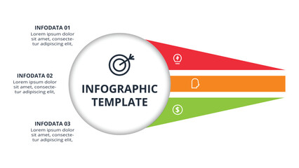 Abstract diagram with 3 steps, options, parts or processes. Vector business template for presentation