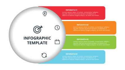 Abstract diagram with 4 steps, options, parts or processes. Vector business template for presentation