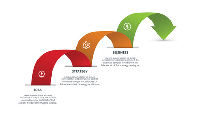 Abstract diagram with 3 steps, options, parts or processes. Vector business template for presentation