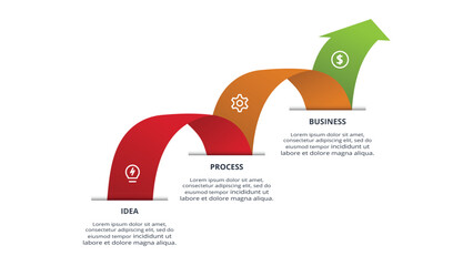 Abstract diagram with 3 steps, options, parts or processes. Vector business template for presentation