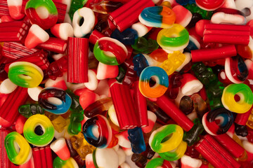Assorted colorful gummy candies. Jelly  sweets.