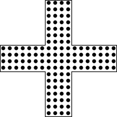 Photo of abstract plus sign or halftone doted style isolated on transparent background