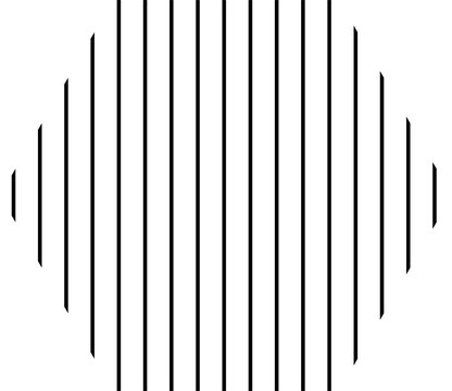 Photo of abstract geometric vertical black lines diamons shape isolated on transparent background