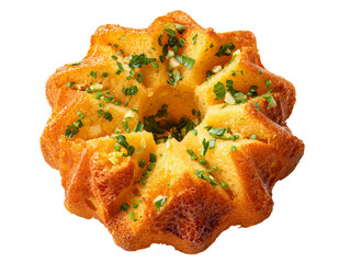 A delicious baked cornbread with herbs, perfect for foodies and culinary enthusiasts Isolated Transparent Background, PNG