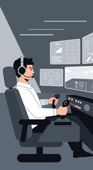 Advanced Aviation Cockpit Simulation Control Station For Pilot Training Programs