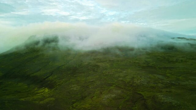 Aerial view of scenic road in Sn&aelig;fellsj&ouml;kull National Park, peninsula, Iceland