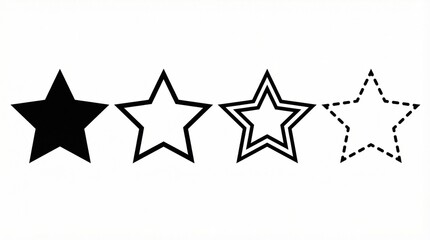 &ldquo;Progressive star icon set with outline variations&rdquo;
