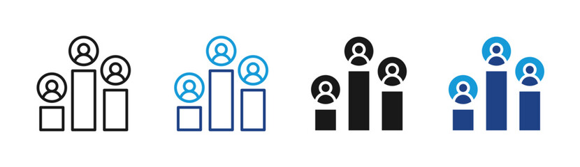 Team Ranking icon set multiple style collection