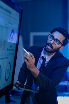 Future command center leader leverages AI predictive insights project dashboard guides team augmented decisions optimize resources achieve strategic goals faster now build next generation tech.
