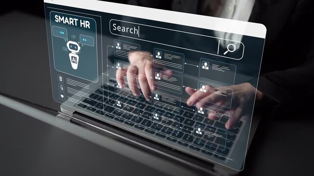 Smart HR system using AI and digital platforms for efficient recruitment, talent analytics, employee engagement, and workforce management in modern organizations. Muxer