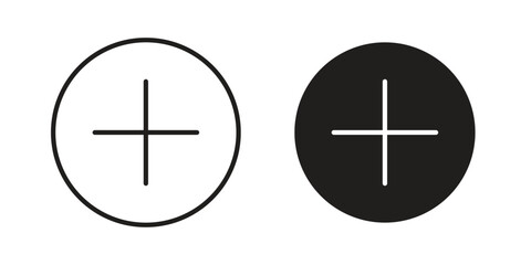 Fototapeta premium Plus icon outline vector set. icon vector isolated on white background. EPS 10