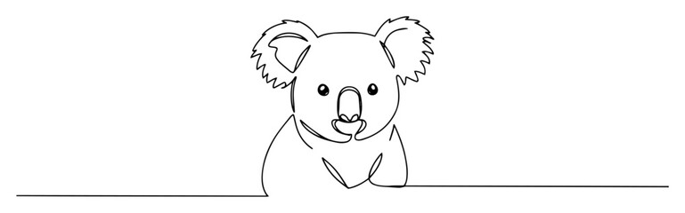 koala front view line art drawing © Wieslaw