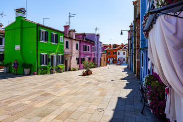 Obraz premium View of the island of Burano in the Venice lagoon (Italy)