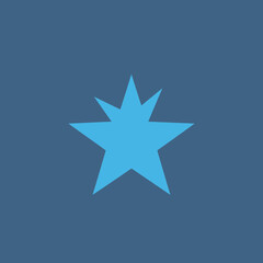 Obraz premium Blue star icon on a dark blue background.