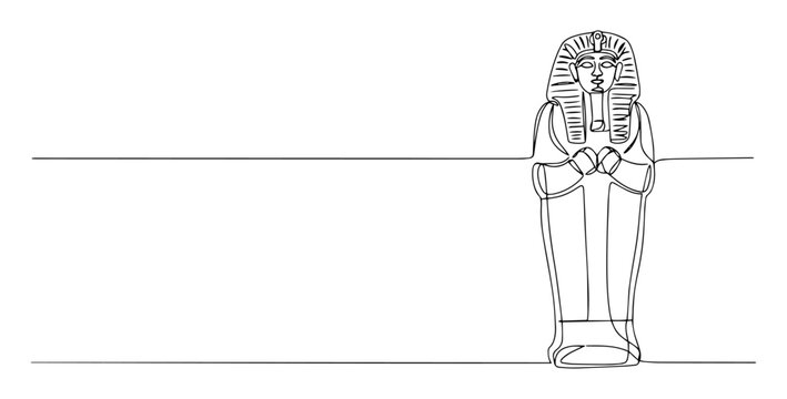 egyptian sarcophagus line art ancient design