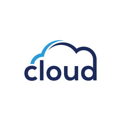 Obraz premium cloud logo design, typography text cloud logo graphic concept