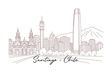 sketch drawing of santiago city - chile (artwork 1)
