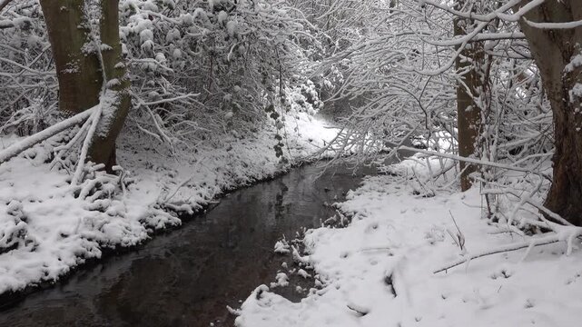 Weilerswister M&uuml;hlenbach im Winter, Nordrhein-Westfalen, Deutschland, Weilerswist
