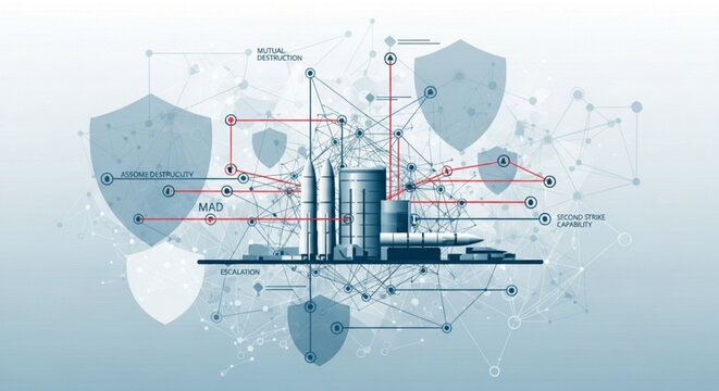 Industrial Cybersecurity Network Protecting Smart Factory, Digital Shields Concept