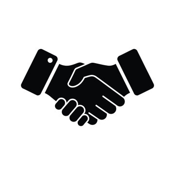 Handshake agreement on white background