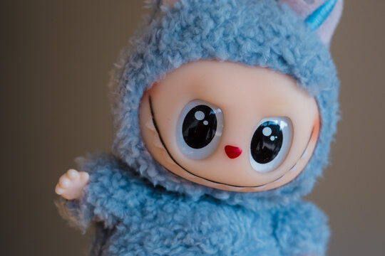 Tallinn, Estonia - Sept 29, 2025: Labubu figurine. Labubu Toy from Pop Mart Series. Dangerous phthalate levels.