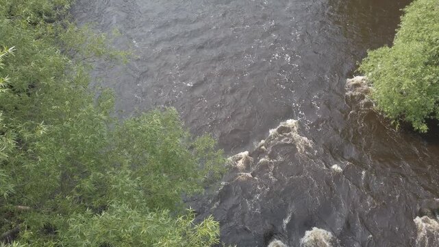 Rushing rapids of Parc des Chutes in Riviere du Loup, Quebec, Canada