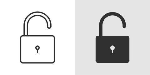 Unlock Icon representing access, freedom, open security, and authorization.
