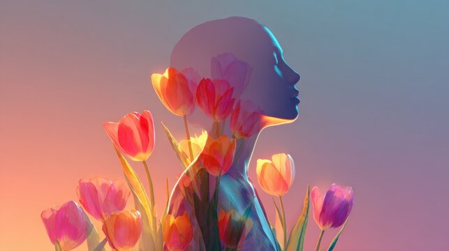 Celebrating Women's Day with flowers and art on March 8