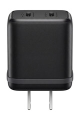 Fototapeta premium Compact universal power brick with dual USB-C ports and matte black finish