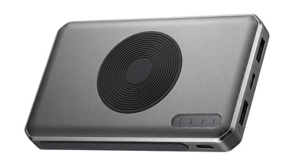 Obraz premium Power bank with built-in Qi wireless charging pad and LED battery indicator