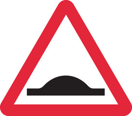Road Speed Bumps (Humps) UK Traffic Sign Editable Vector