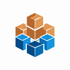 Geometric Harmony Isometric Cubes Arranged in a Balanced Formation Representing Complexity