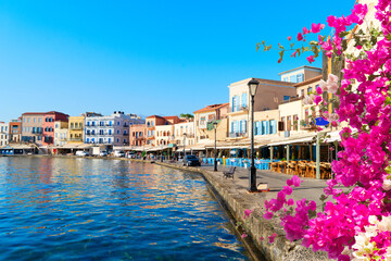 Obraz premium venetian habour of Chania, Crete, Greece
