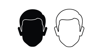 Two head outlines one solid black and one white a striking silhouette © MDShawon