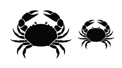 Two crabs of different sizes are shown in black silhouette © MDShawon