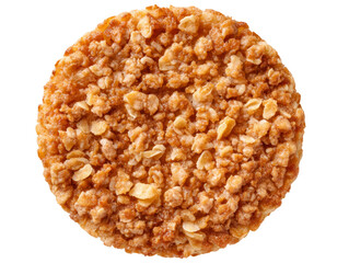 A close-up view of a delicious, freshly baked cookie, showing its texture and golden-brown color Isolated Transparent Background, PNG